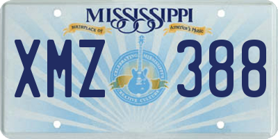 MS license plate XMZ388