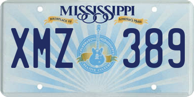 MS license plate XMZ389