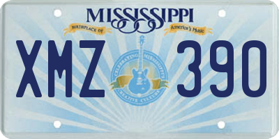 MS license plate XMZ390