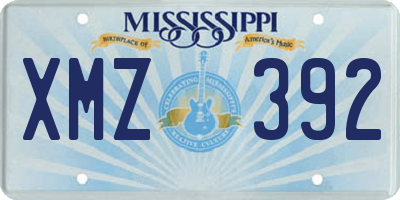 MS license plate XMZ392