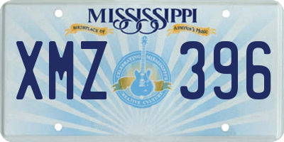 MS license plate XMZ396
