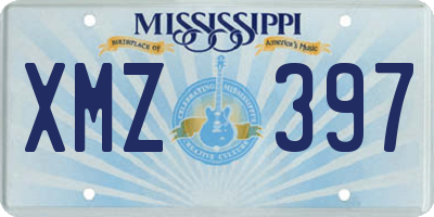 MS license plate XMZ397