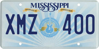 MS license plate XMZ400
