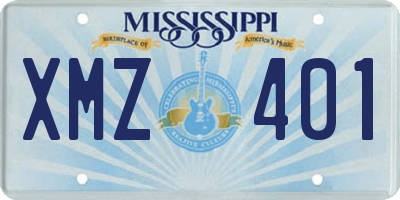 MS license plate XMZ401