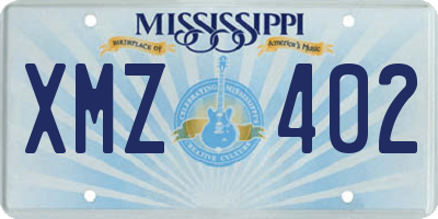 MS license plate XMZ402