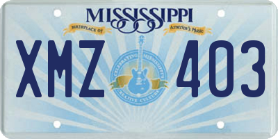 MS license plate XMZ403
