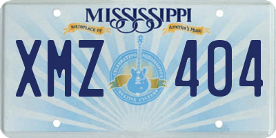 MS license plate XMZ404