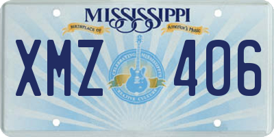 MS license plate XMZ406
