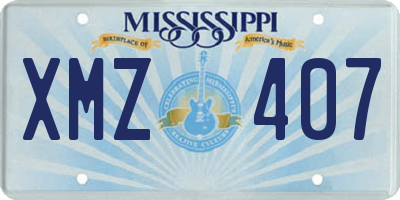 MS license plate XMZ407