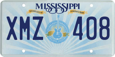 MS license plate XMZ408