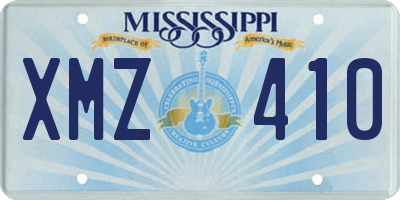 MS license plate XMZ410