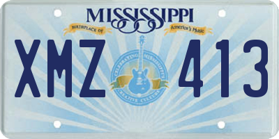 MS license plate XMZ413