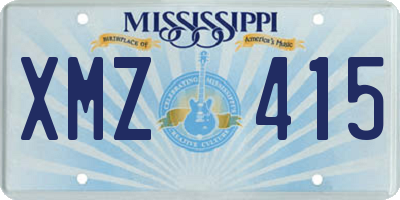 MS license plate XMZ415