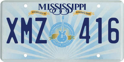 MS license plate XMZ416