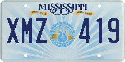 MS license plate XMZ419