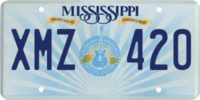 MS license plate XMZ420