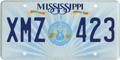 MS license plate XMZ423