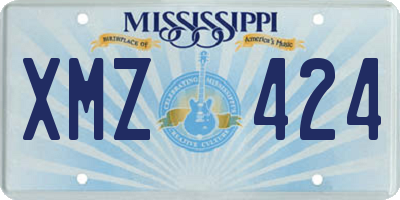 MS license plate XMZ424