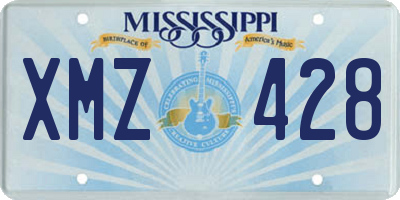 MS license plate XMZ428