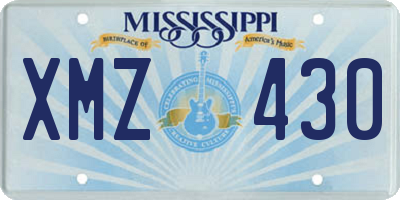 MS license plate XMZ430