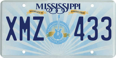 MS license plate XMZ433