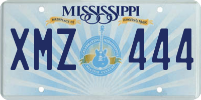 MS license plate XMZ444