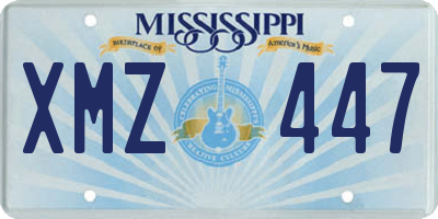 MS license plate XMZ447