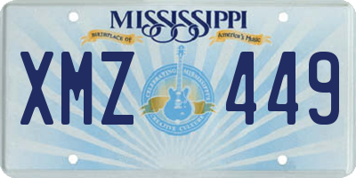 MS license plate XMZ449