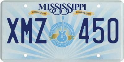 MS license plate XMZ450