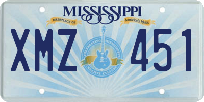 MS license plate XMZ451