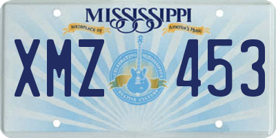 MS license plate XMZ453
