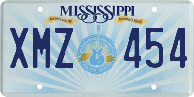 MS license plate XMZ454