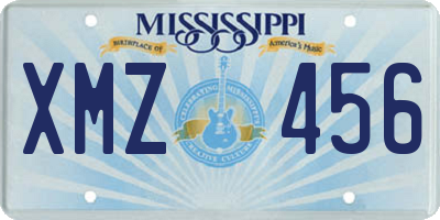 MS license plate XMZ456