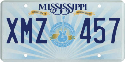 MS license plate XMZ457
