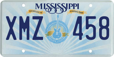 MS license plate XMZ458