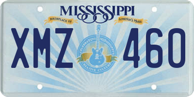 MS license plate XMZ460