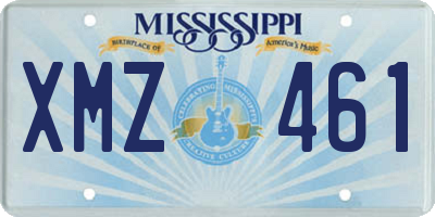 MS license plate XMZ461