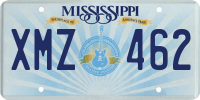 MS license plate XMZ462