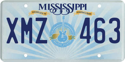 MS license plate XMZ463