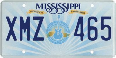 MS license plate XMZ465