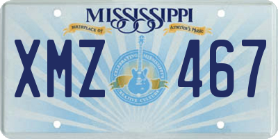 MS license plate XMZ467