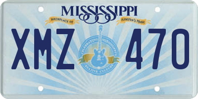 MS license plate XMZ470
