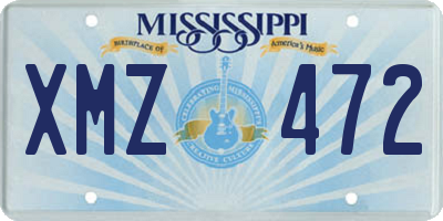 MS license plate XMZ472
