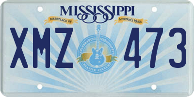 MS license plate XMZ473