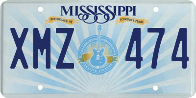 MS license plate XMZ474