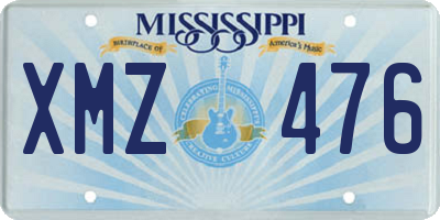 MS license plate XMZ476