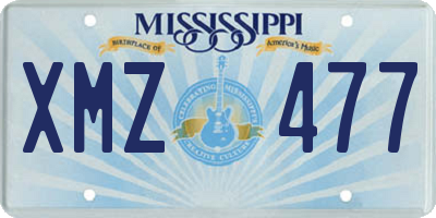 MS license plate XMZ477