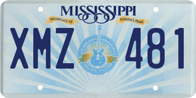 MS license plate XMZ481