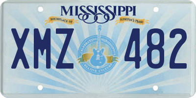 MS license plate XMZ482