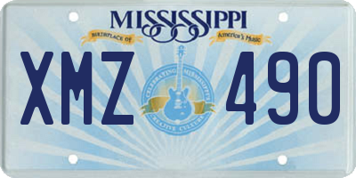 MS license plate XMZ490